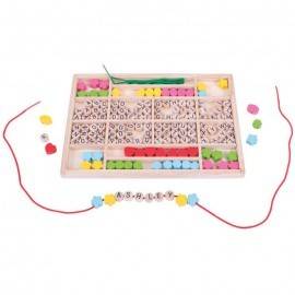 SET CU MĂRGELE DIN LEMN PENTRU ÎNȘIRAT - ALFABETUL