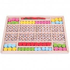 SET CU MĂRGELE DIN LEMN PENTRU ÎNȘIRAT - ALFABETUL