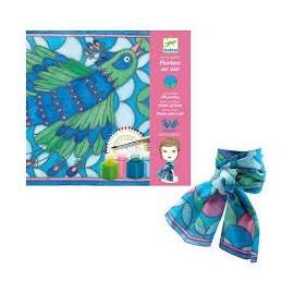 PICTURĂ PE MĂTASE - EȘARFA PĂUN