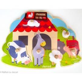 PUZZLE CU MANER - LA FERMA (6 PIESE)