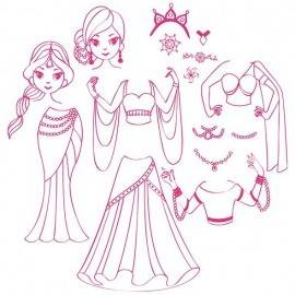 SET CREATIV STAMPO FASHION DRESSING PRINCESS ORIENTAL