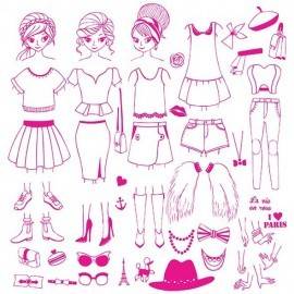 SET CREATIV STAMPO FASHION BOX CITY LOUISE