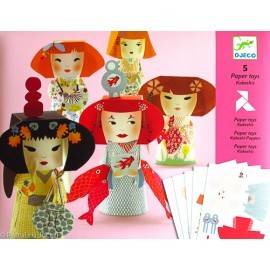 KOKESHIS - CREAZĂ PĂPUȘI DIN HÂRTIE